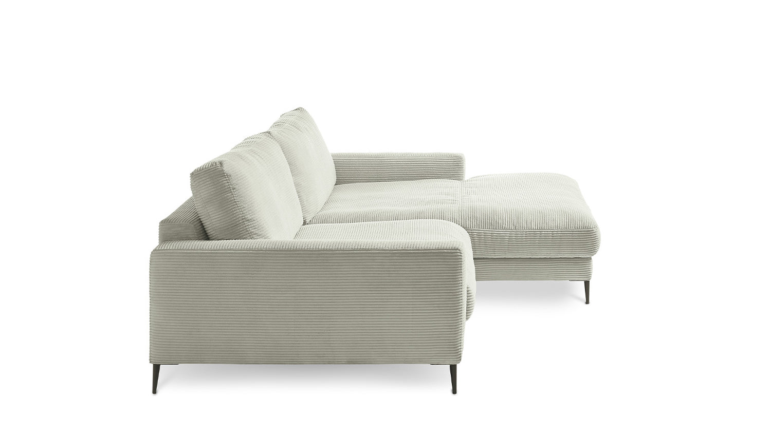 KAWOLA Ecksofa CARA Sofa Cord steingrau
