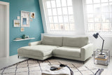 KAWOLA Ecksofa CARA Sofa Cord steingrau