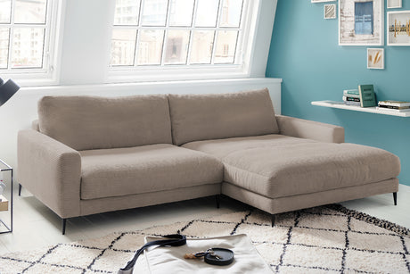 KAWOLA Ecksofa CARA Sofa Cord taupe