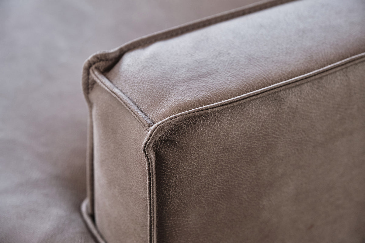 KAWOLA Ecksofa VILNIUS 3-Sitzer mit Longchair Lederfaserstoff anthrazit