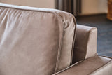 KAWOLA Ecksofa VILNIUS 3-Sitzer mit Longchair Lederfaserstoff anthrazit