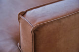KAWOLA Ecksofa VILNIUS 3-Sitzer mit Longchair Lederfaserstoff cognac