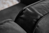 KAWOLA Ecksofa VILNIUS 3-Sitzer mit Longchair Lederfaserstoff schwarz