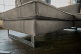 KAWOLA Ecksofa VILNIUS 3-Sitzer mit Recamiere Lederfaserstoff anthrazit