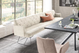 KAWOLA Esszimmerbank CHARME Cord cremeweiß, 5-Sitzer