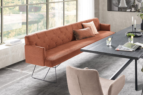 KAWOLA Esszimmerbank CHARME Cord rost, 3-Sitzer