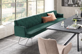 KAWOLA Esszimmerbank CHARME Cord smaragd, 5-Sitzer