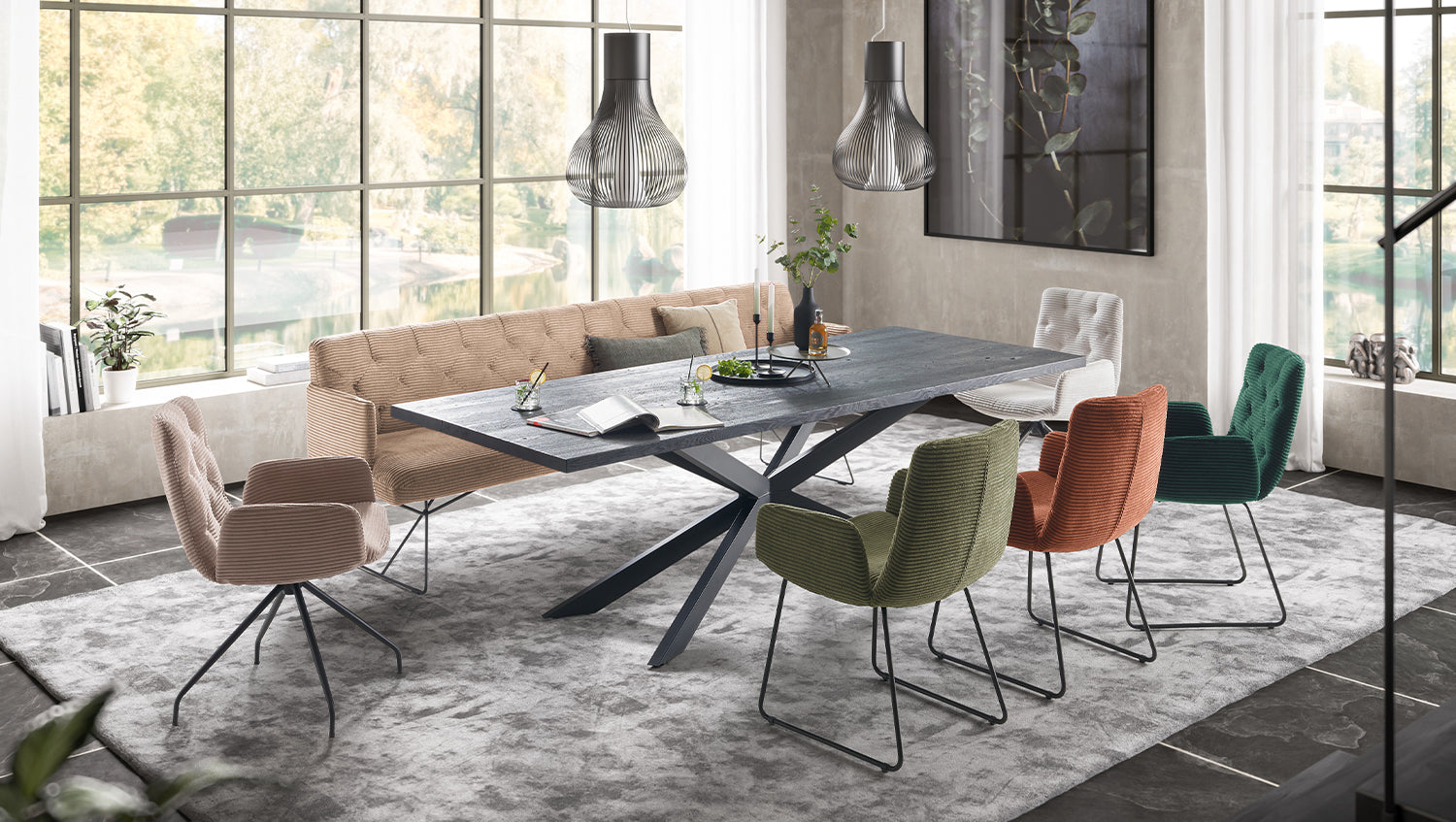 KAWOLA Esszimmerbank CHARME Cord taupe