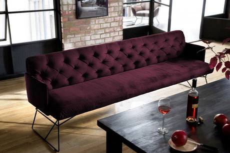 KAWOLA Esszimmerbank CHARME Velvet purple, 4-Sitzer