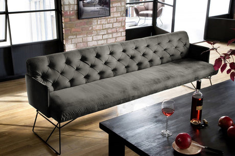 KAWOLA Esszimmerbank CHARME Velvet stone, 4-Sitzer