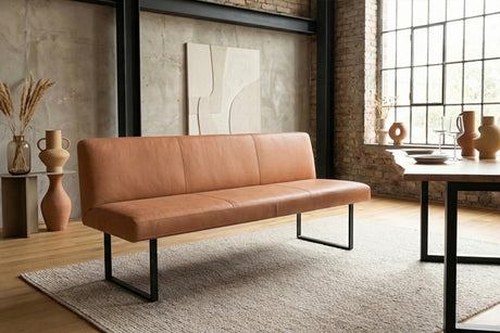 KAWOLA Esszimmerbank ELEEN Leder cognac, 3-Sitzer, 243 x 69
