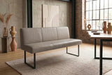 KAWOLA Esszimmerbank ELEEN Leder grau, 2-Sitzer, 163 x 69