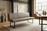 KAWOLA Esszimmerbank ELEEN Leder grau, 3-Sitzer, 223 x 69
