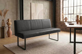 KAWOLA Esszimmerbank ELEEN Leder schwarz, 2-Sitzer, 163 x 69