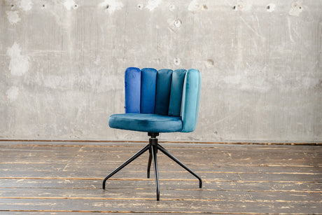 KAWOLA Esszimmerstuhl JADA Drehstuhl Velvet blau