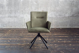 KAWOLA Esszimmerstuhl KYRA Drehstuhl Velvet olivgrün