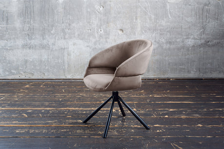 KAWOLA Esszimmerstuhl LARA Drehstuhl Velvet taupe