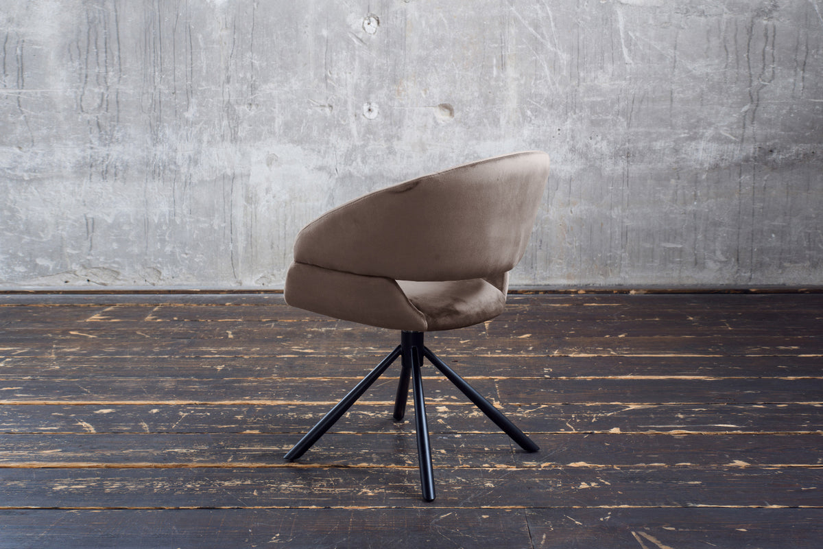 KAWOLA Esszimmerstuhl LARA Drehstuhl Velvet taupe