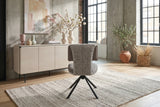 KAWOLA Esszimmerstuhl LYSSIA Drehstuhl Stoff grau