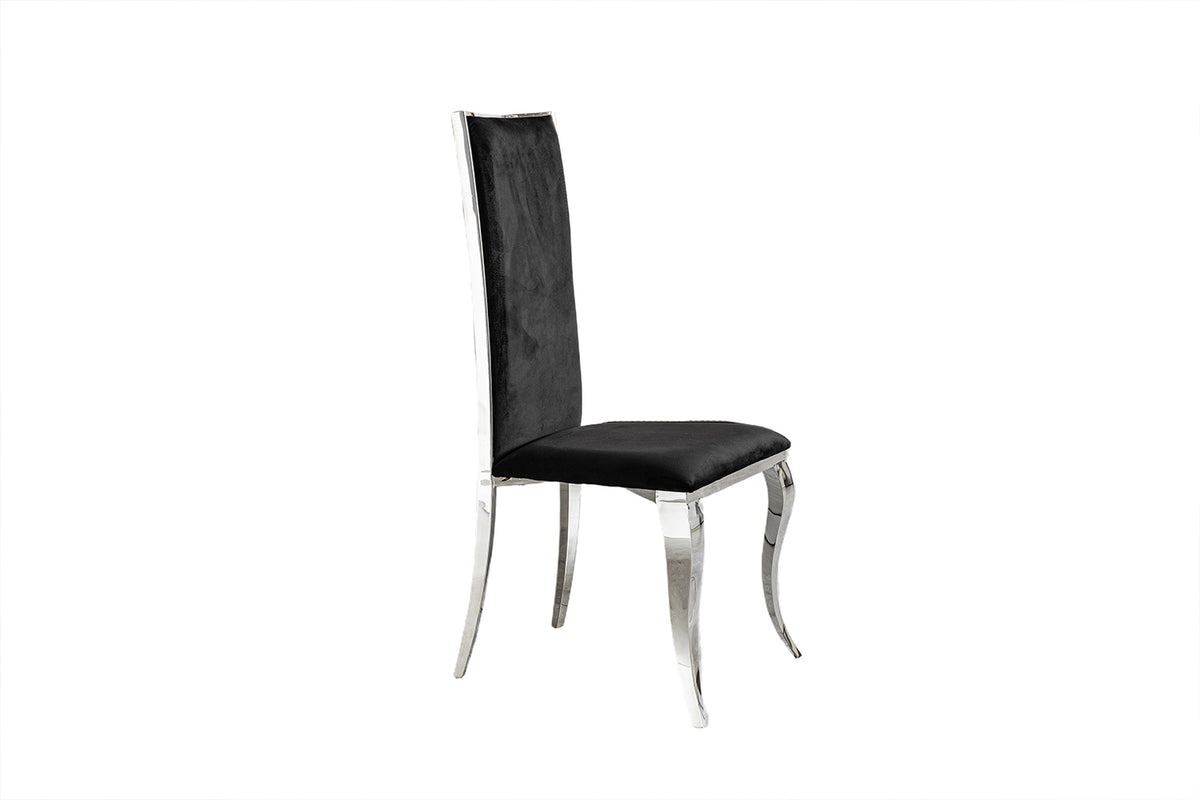 KAWOLA Esszimmerstuhl MORA Barock Velvet schwarz
