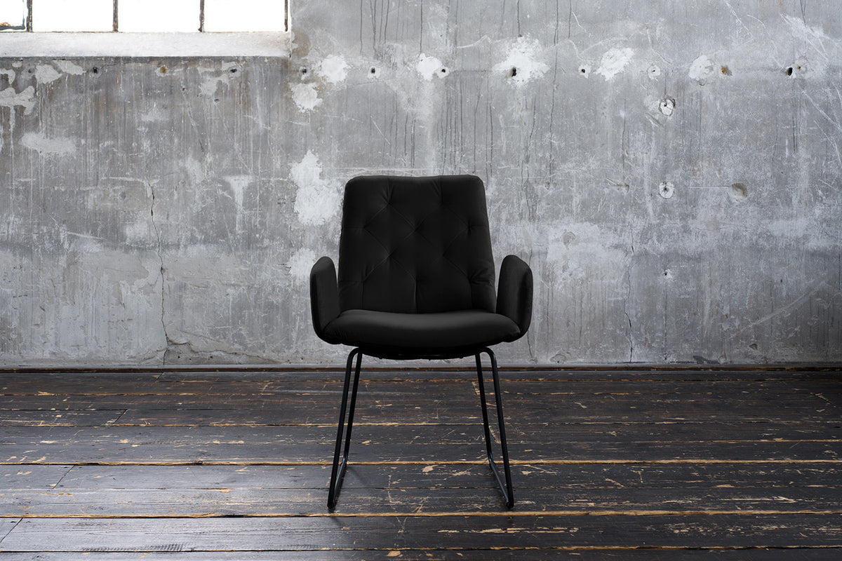 KAWOLA Esszimmerstuhl NEW CHARME Velvet schwarz, 59 x 66