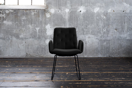 KAWOLA Esszimmerstuhl NEW CHARME Velvet schwarz, 59 x 66