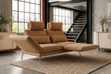 KAWOLA Funktionssofa HOLLY 2-Sitzer Stoff cognac