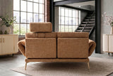 KAWOLA Funktionssofa HOLLY 2-Sitzer Stoff cognac