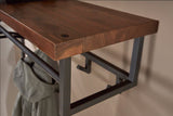 KAWOLA Garderobe ADELIA Nussbaum Metall Hutablage 12 Haken grau