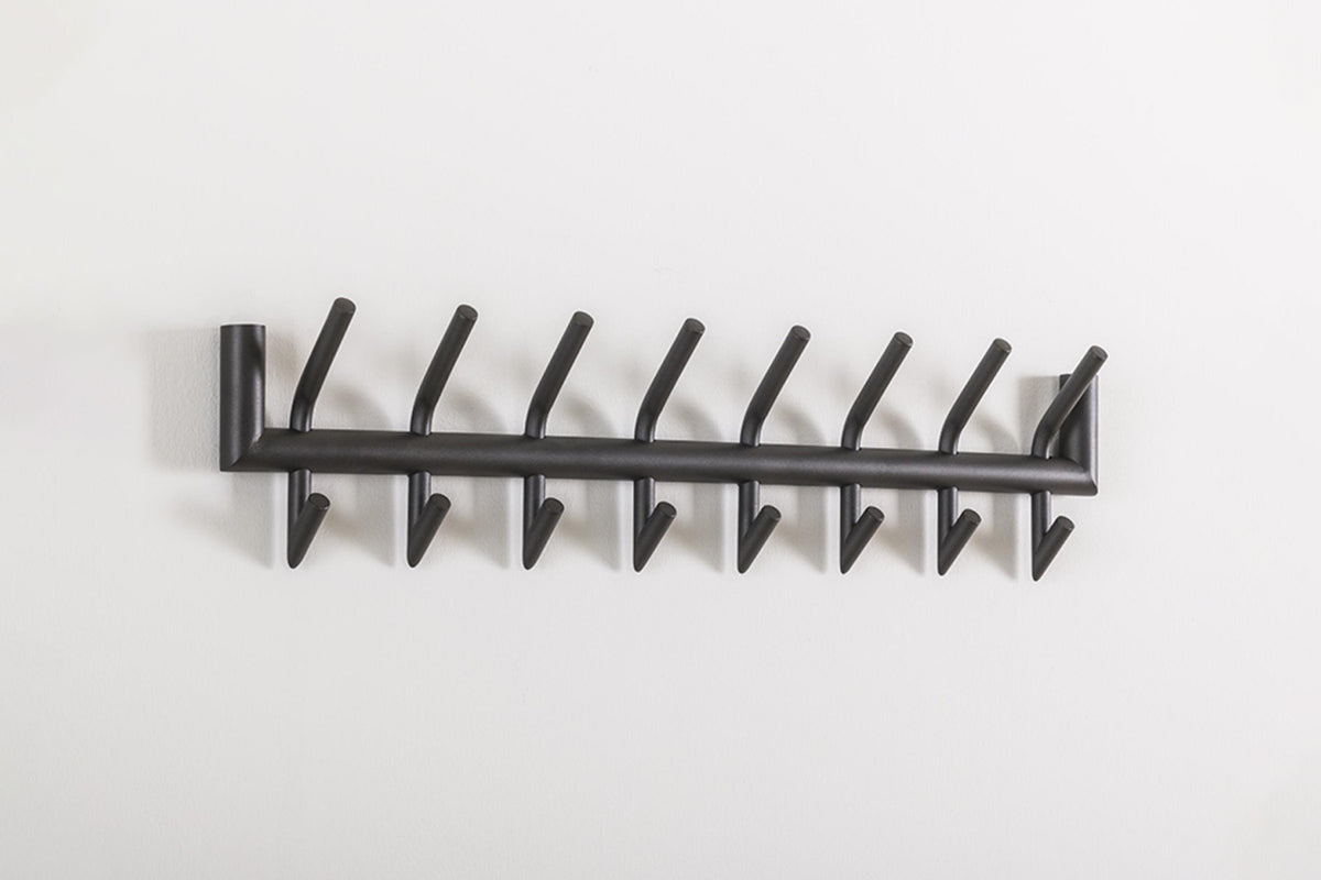 KAWOLA Garderobe FABIA Metall 8 Haken dunkelgrau
