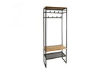 KAWOLA Garderobe FLINT Akazie Metall schwarz 1 Ablage