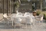 KAWOLA Gartenmöbel Set AMUR 7-tlg. Aluminium cremefarben