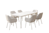 KAWOLA Gartenmöbel Set AMUR 7-tlg. Aluminium cremefarben