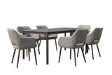 KAWOLA Gartenmöbel Set AMUR 7-tlg. Aluminium grau
