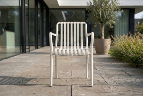 KAWOLA Gartenstuhl MIAVA Outdoor stapelbar Kunststoff cremefarben
