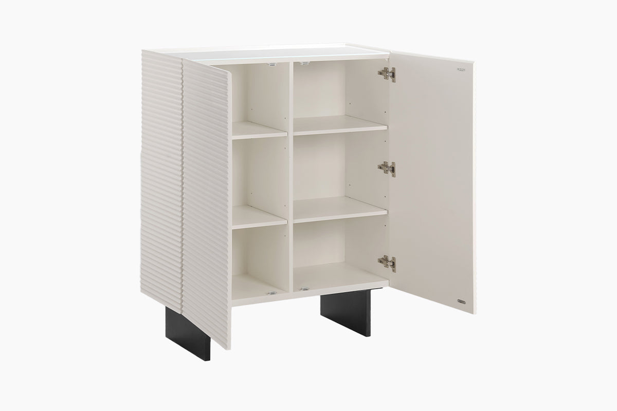 KAWOLA Highboard LYNN 2 Türen lackiert weiß