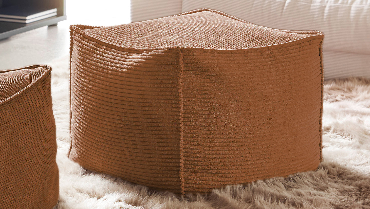 KAWOLA Hocker ALEA Cord rost