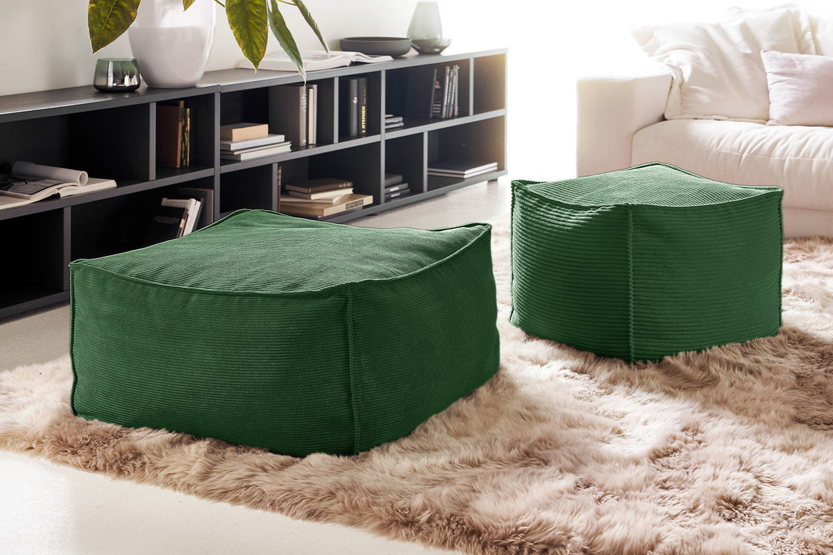 KAWOLA Hocker ALEA Cord smaragd