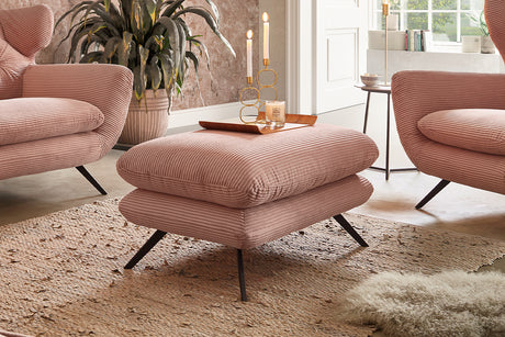 KAWOLA Hocker CHARME Hockerbank groß Cord rosa