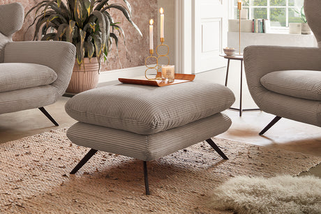 KAWOLA Hocker CHARME Hockerbank groß Cord taupe