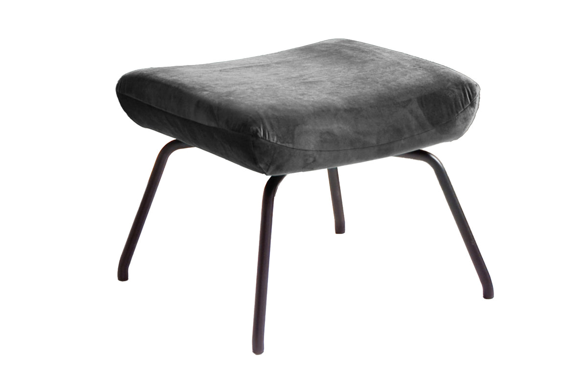 KAWOLA Hocker LOTTE Polsterhocker velvet stone