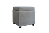KAWOLA Hocker mit Stauraum IDA Stoff grau