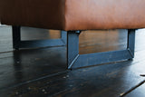 KAWOLA Hocker VILNIUS Lederfaserstoff cognac