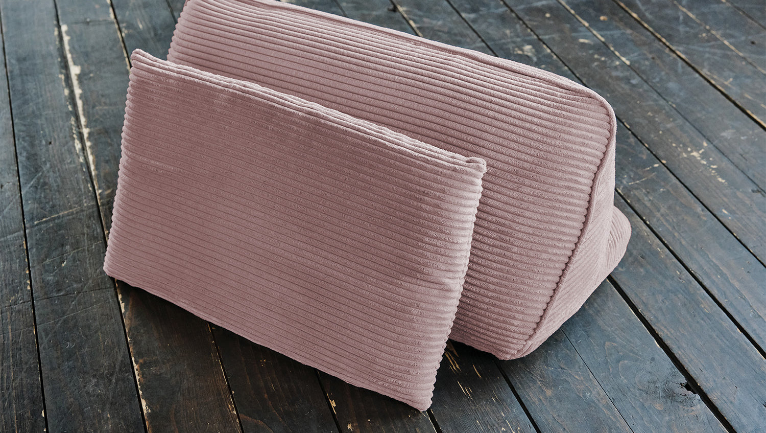 KAWOLA Hocker WIOLO SOFT Polsterhocker mit Rückenkissen Cord rosa