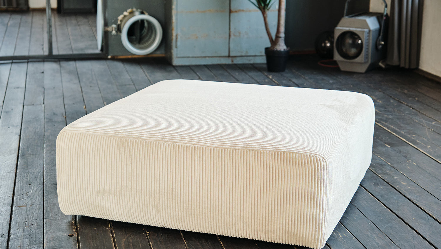KAWOLA Hocker WIOLO SOFT Sitzelement für Modulsofa Cord cremeweiß