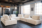 KAWOLA Hocker WIOLO SOFT Sitzelement für Modulsofa Cord cremeweiß