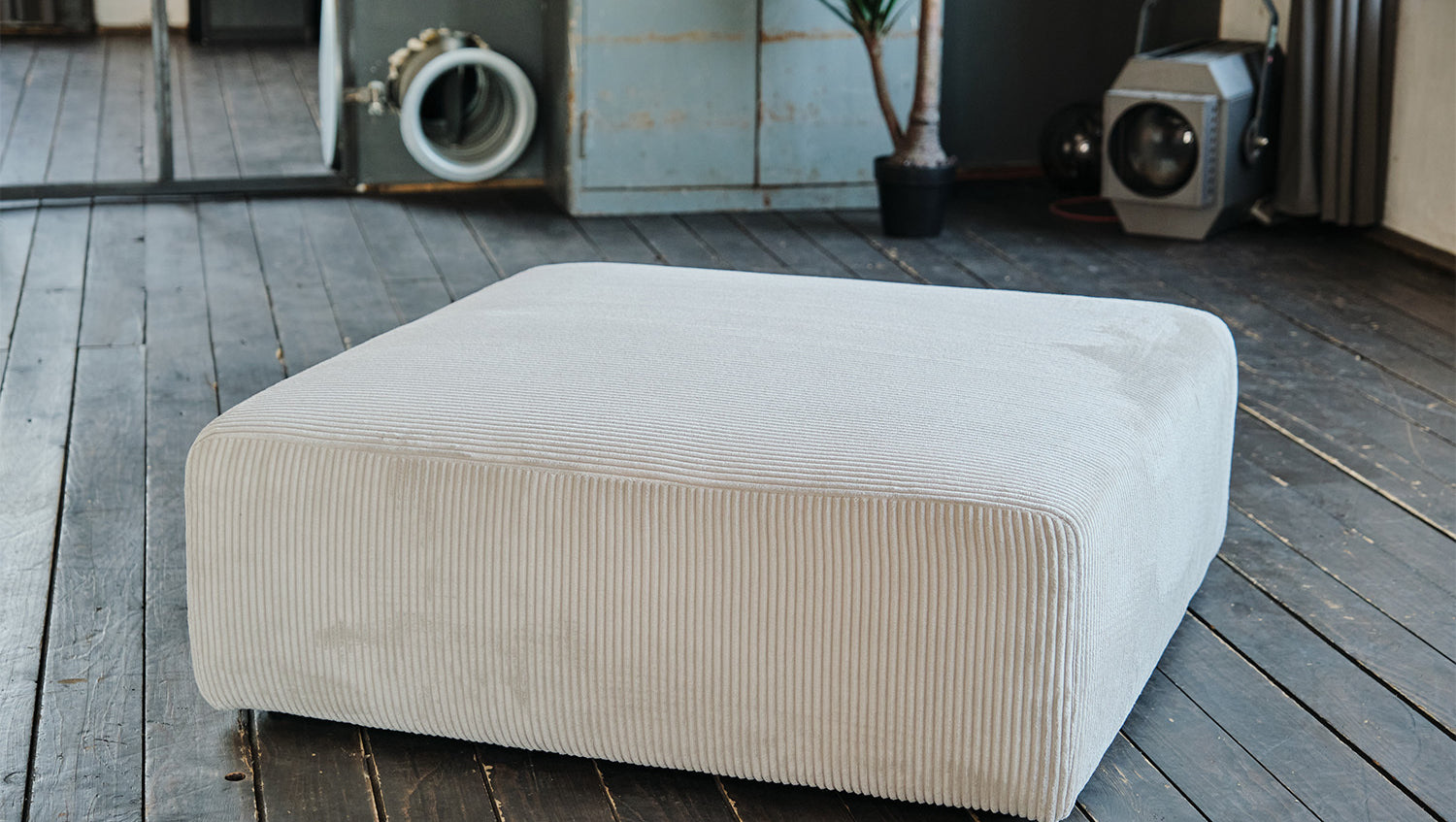 KAWOLA Hocker WIOLO SOFT Sitzelement für Modulsofa Cord hellgrau