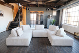 KAWOLA Hocker WIOLO SOFT Sitzelement für Modulsofa Cord hellgrau