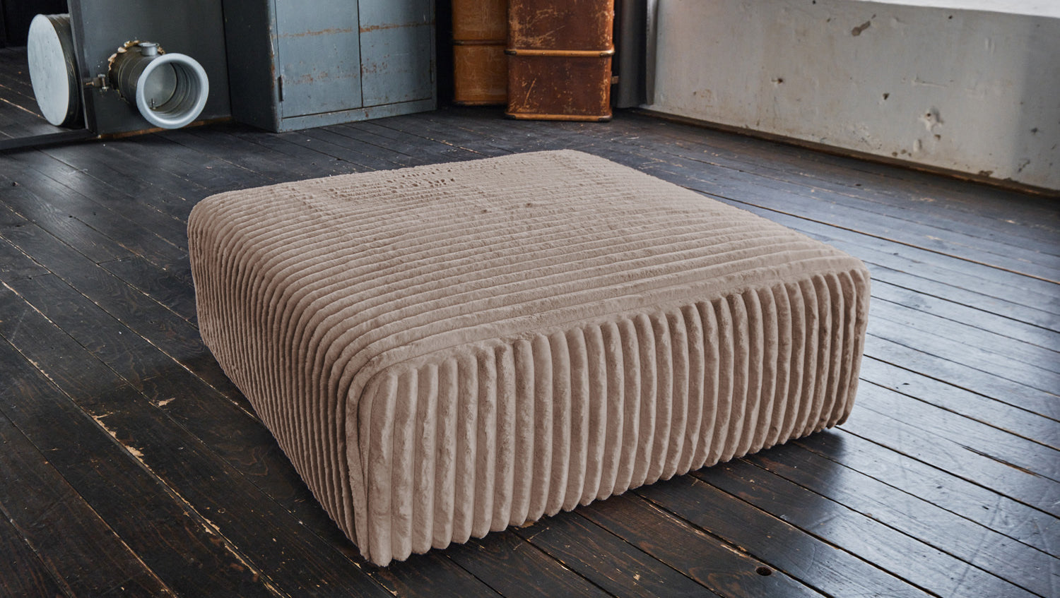 KAWOLA Hocker WIOLO SOFT Sitzelement für Modulsofa Weicher Breitcord taupe