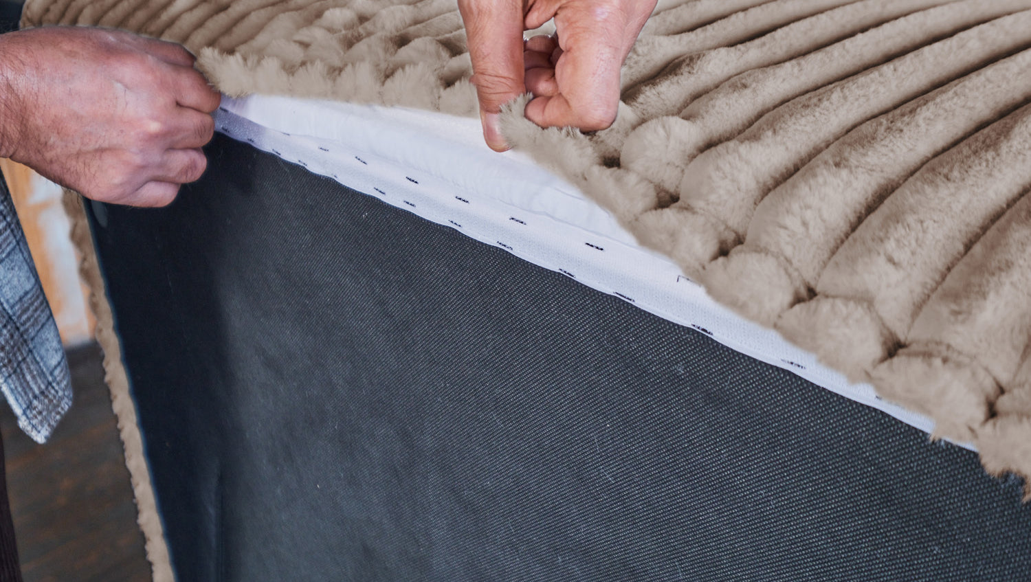 KAWOLA Hocker WIOLO SOFT Sitzelement für Modulsofa Weicher Breitcord taupe